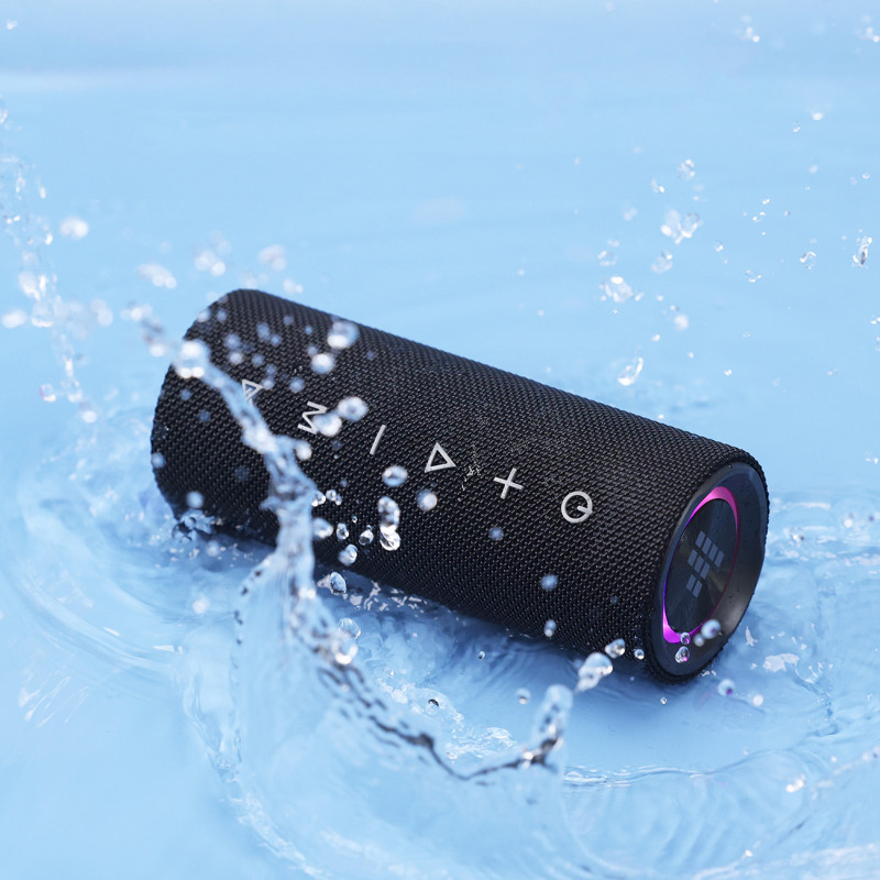 Mirtune C2 24W nešiojamasis Bluetooth garsiakalbis + USB-C AUX laidai – juodi