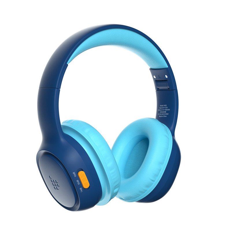 KH02 Bluetooth belaidės ausinės vaikams su garsumo valdymu – mėlynos spalvos