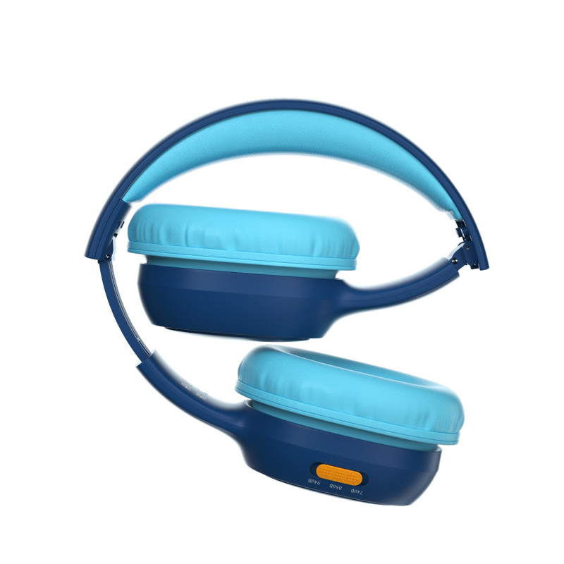 KH02 Bluetooth belaidės ausinės vaikams su garsumo valdymu – mėlynos spalvos