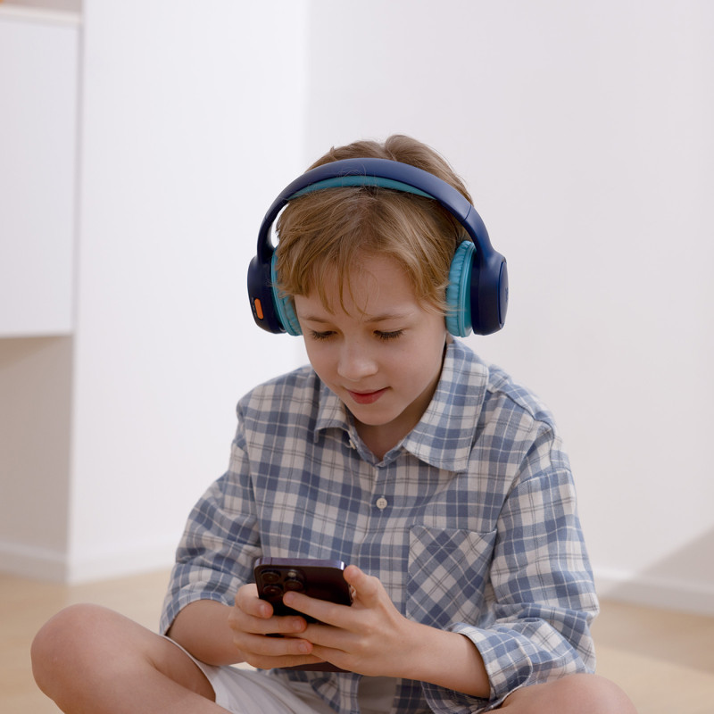 KH02 Bluetooth belaidės ausinės vaikams su garsumo valdymu – mėlynos spalvos