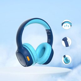 
KH02 Bluetooth belaidės ausinės vaikams su garsumo valdymu – mėlynos spalvos
