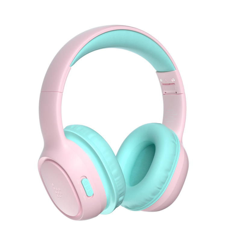 KH02 Bluetooth belaidės ausinės vaikams su garsumo valdymu – rožinės spalvos