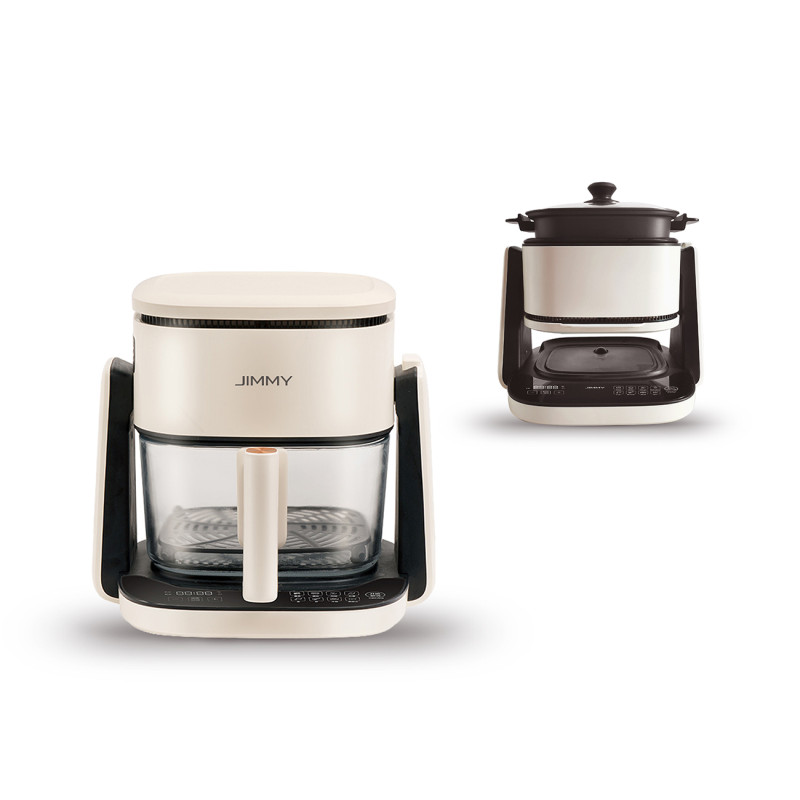 2in1 Be riebalų keptuvė JIMMY AF3 Air Fryer - smėlio spalvos juoda