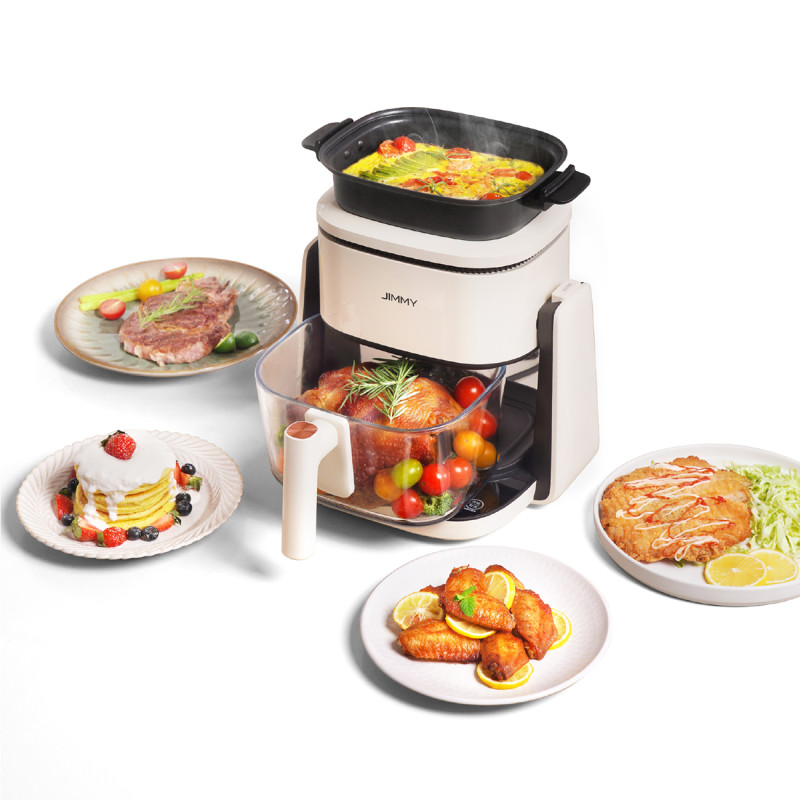 2in1 Be riebalų keptuvė JIMMY AF3 Air Fryer - smėlio spalvos juoda
