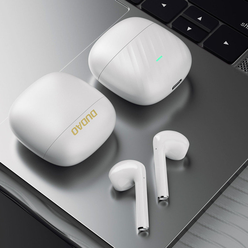 TWS Bluetooth 5.3 belaidės ausinės – baltos