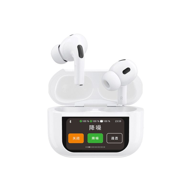 U19 TWS Wireless Bluetooth 5.3 In-Ear ausinės su LED ekranu – balta