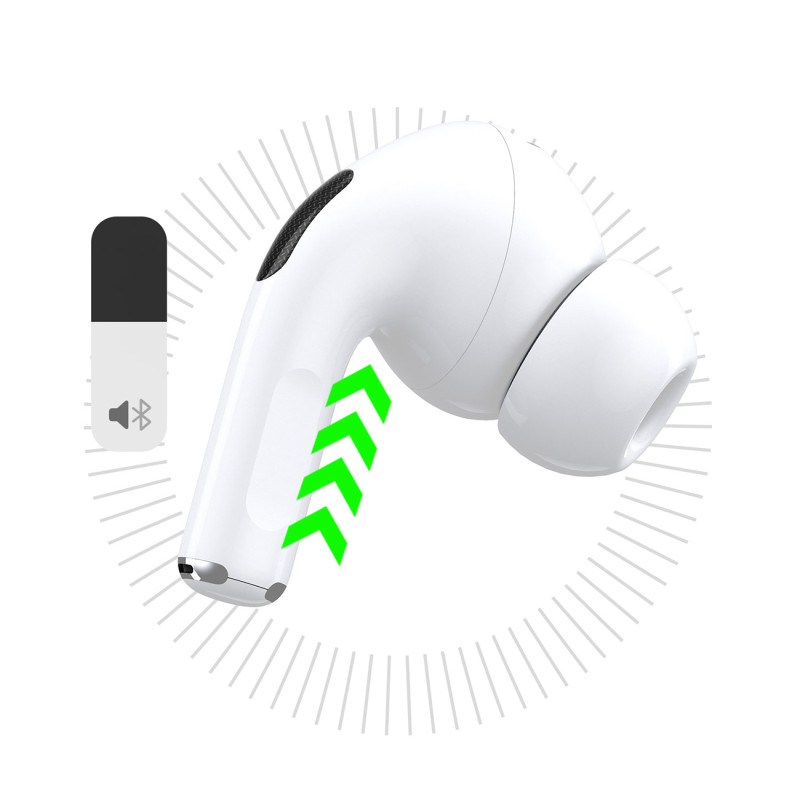U19 TWS Wireless Bluetooth 5.3 In-Ear ausinės su LED ekranu – balta