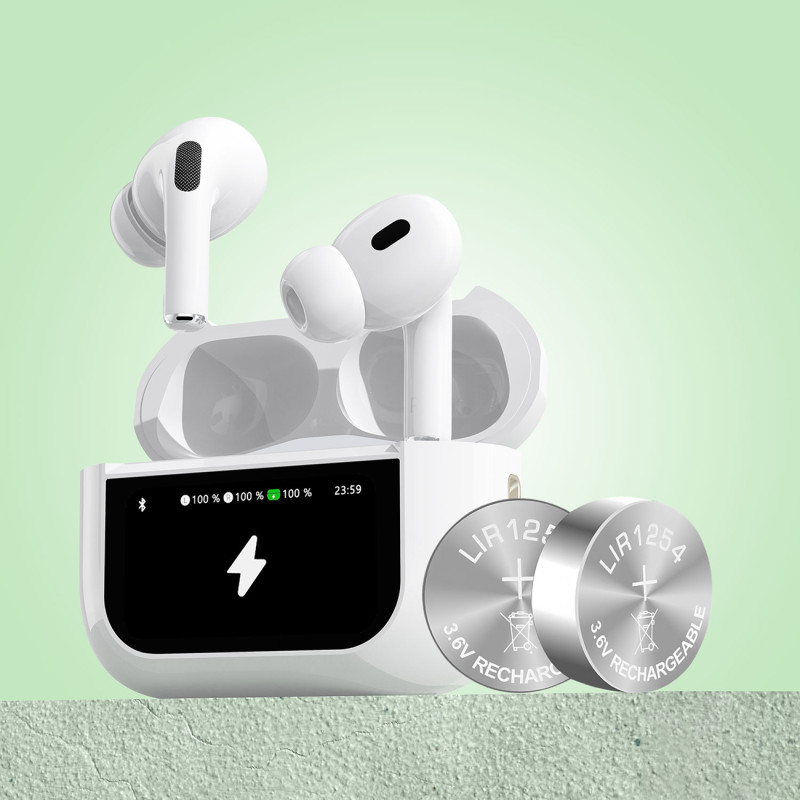 U19 TWS Wireless Bluetooth 5.3 In-Ear ausinės su LED ekranu – balta