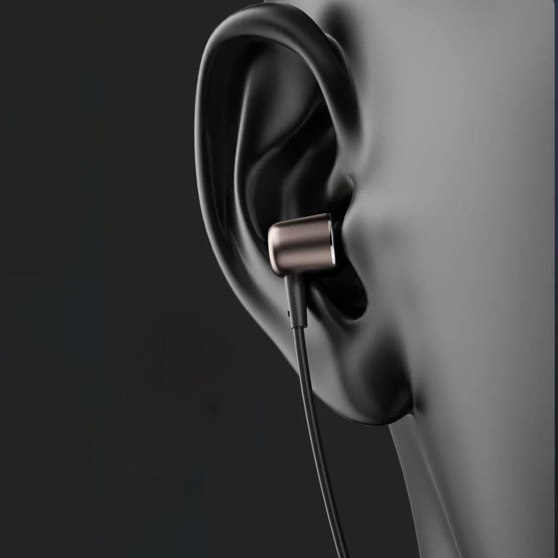 Laidinės į ausis įdedamos ausinės su mikrofonu ir nuotolinio valdymo pulteliu USB-C 1,2 m – juodos
