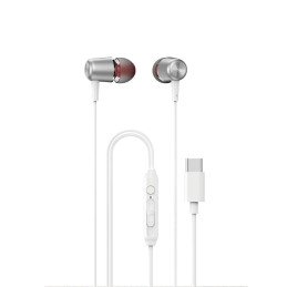 
Laidinės į ausis įstatomos ausinės su mikrofonu ir nuotolinio valdymo pulteliu USB-C 1,2 m – baltos spalvos
