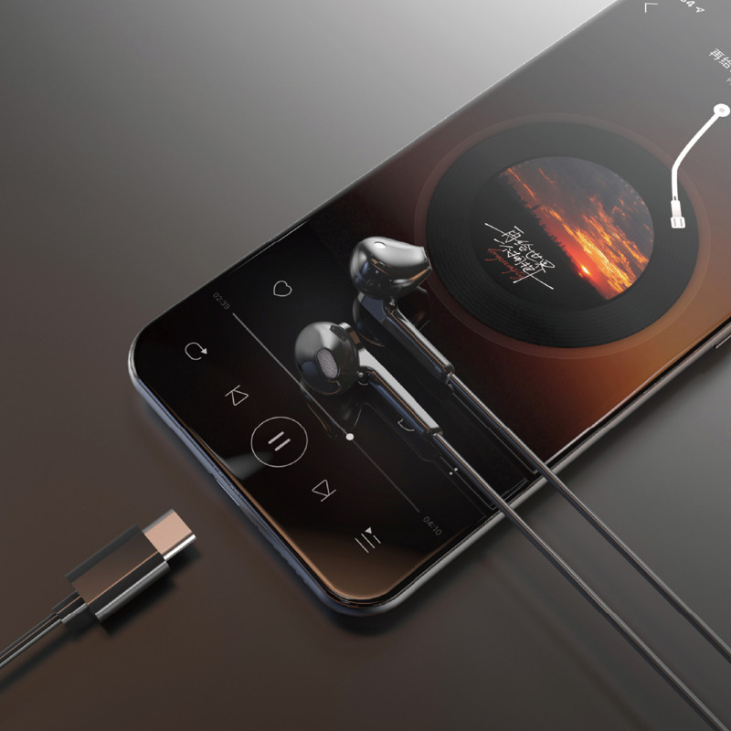 X3C laidinės ausinės su mikrofonu ir nuotolinio valdymo pulteliu USB-C 1,2 m – juodos