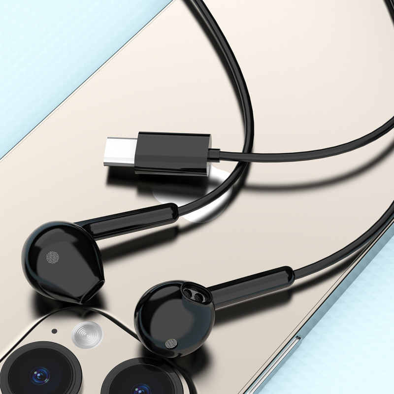 X3C laidinės ausinės su mikrofonu ir nuotolinio valdymo pulteliu USB-C 1,2 m – juodos