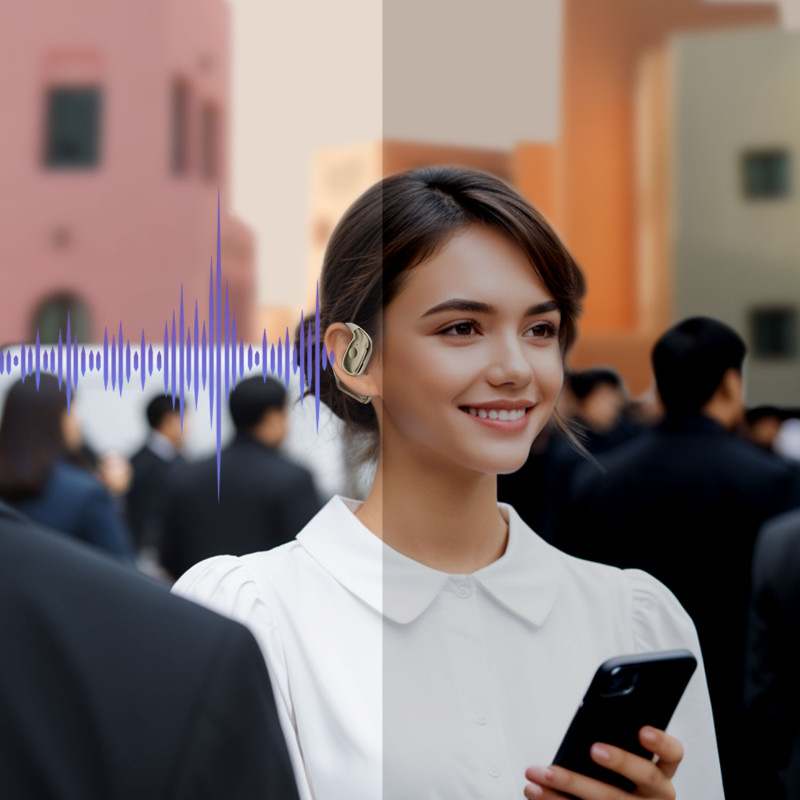 „Bluetooth“ verslo ausinės U17Max OWS USB-C – balta