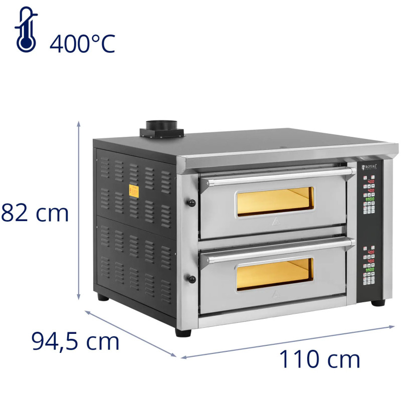 Elektrinė picų krosnelė su šamotu 8 picoms, skersmuo 33cm 400V 8400W