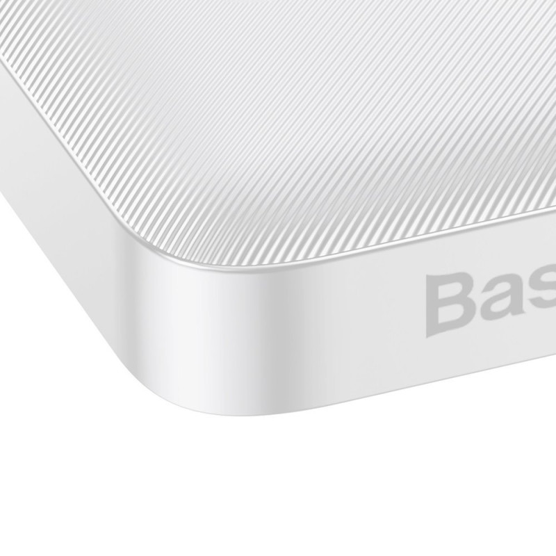 Powerbank 10000mAh 2xUSB USB-C microUSB 15W balta