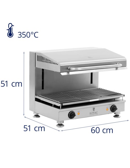 
Salamanader pita skrudintuvas su reguliuojamu aukščiu 60 cm 400 V 5000 W
