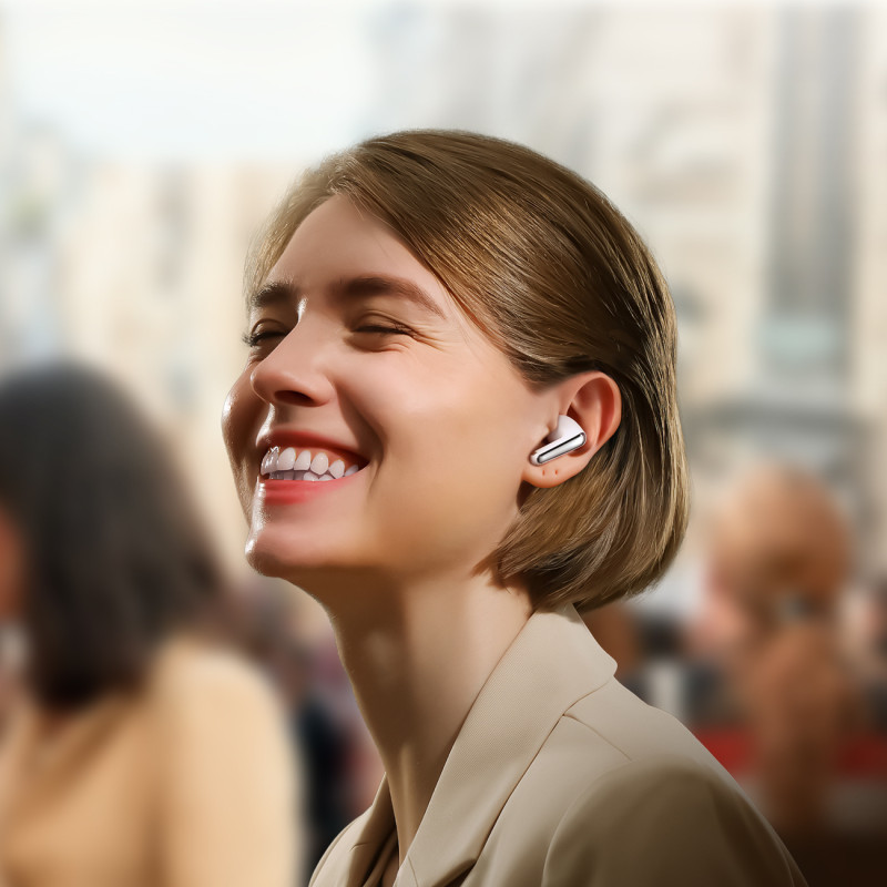 TWS Bluetooth 5.4 ANC ENC belaidės ausinės - baltos