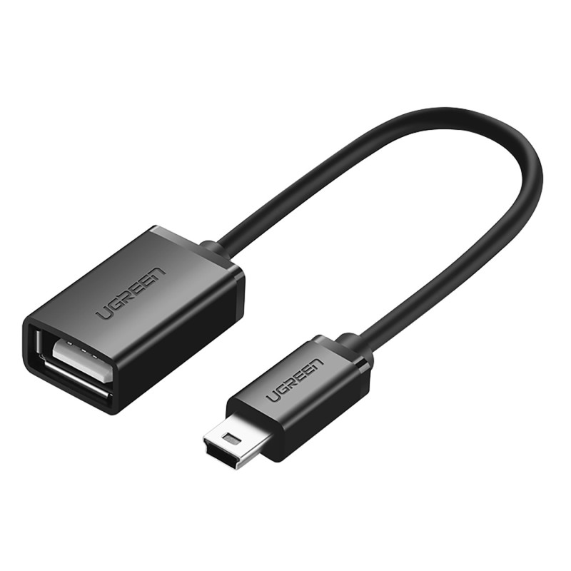 
Adapteris mini USB-B (vyriškas) - USB-A (moteris) OTG 10cm - pilkas
