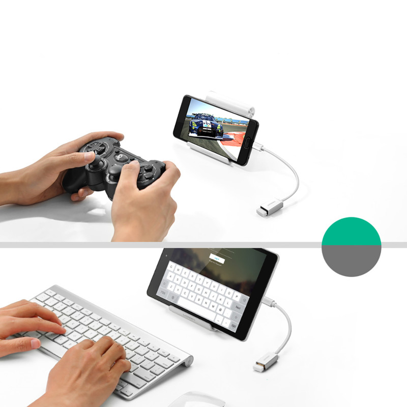 USB-A 3.0 (moteris) – USB-C 3.0 (vyriškas) OTG adapteris – baltas