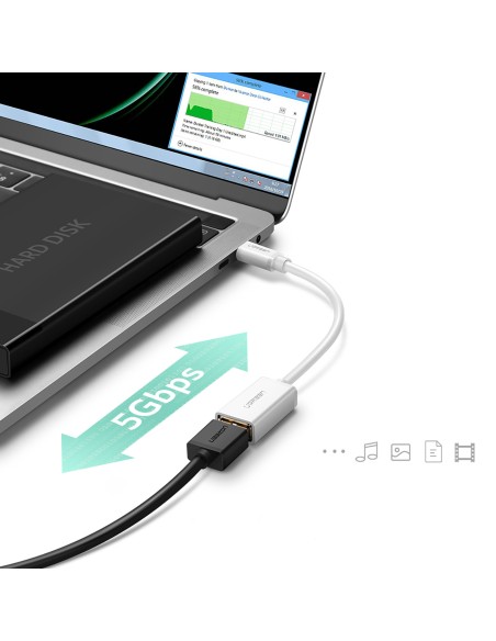 USB-A 3.0 (moteris) – USB-C 3.0 (vyriškas) OTG adapteris – baltas
 
USB-A 3.0 (moteris) – USB-C 3.0 (vyriškas) OTG adapteris – baltas