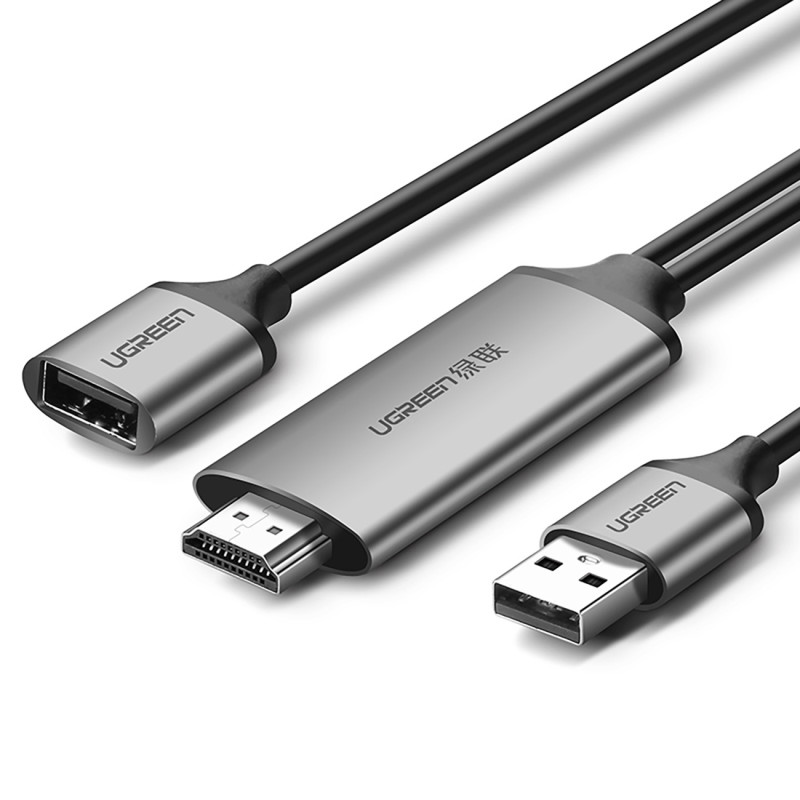 
Adapteris USB-A (moteris) - HDMI su maitinimo prievadu USB-A (vyriškas) 1,5 m - pilkas

