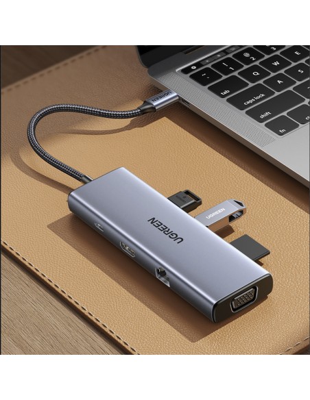 HUB adapteris USB-C – 3x USB-A 3.0 / HDMI / VGA / RJ45 / SD / TF kortelių skaitytuvas / USB-C PD - pilka
 
HUB adapteris USB-C – 3x USB-A 3.0 / HDMI / VGA / RJ45 / SD / TF kortelių skaitytuvas / USB-C PD - pilka