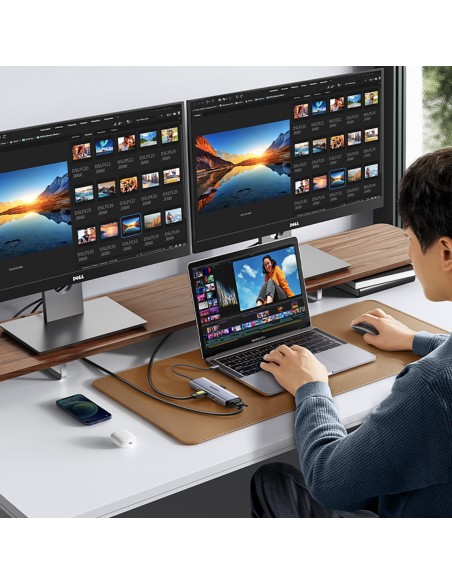 HUB adapteris USB-C – 3x USB-A 3.0 / HDMI / VGA / RJ45 / SD / TF kortelių skaitytuvas / USB-C PD - pilka
 
HUB adapteris USB-C – 3x USB-A 3.0 / HDMI / VGA / RJ45 / SD / TF kortelių skaitytuvas / USB-C PD - pilka