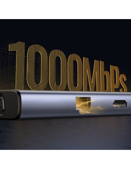 HUB adapteris USB-C – 3x USB-A 3.0 / HDMI / VGA / RJ45 / SD / TF kortelių skaitytuvas / USB-C PD - pilka
 
HUB adapteris USB-C – 3x USB-A 3.0 / HDMI / VGA / RJ45 / SD / TF kortelių skaitytuvas / USB-C PD - pilka