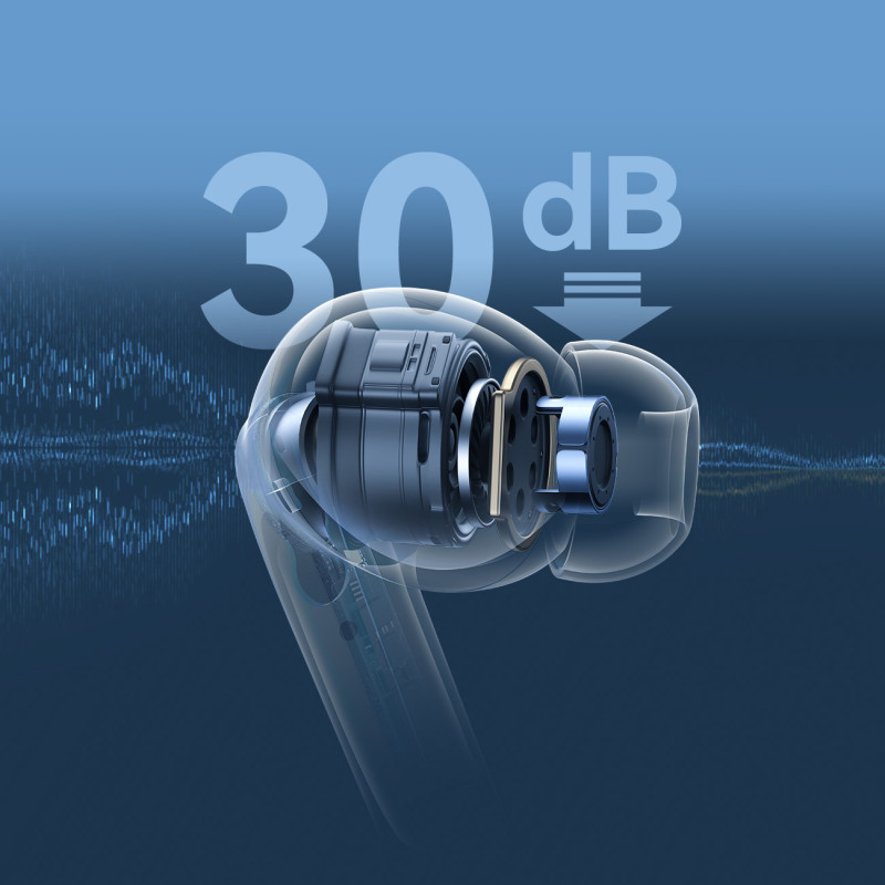 Funpods TWS In-Ear Bluetooth 5.4 ANC ausinės su IP54 apsauga – balta