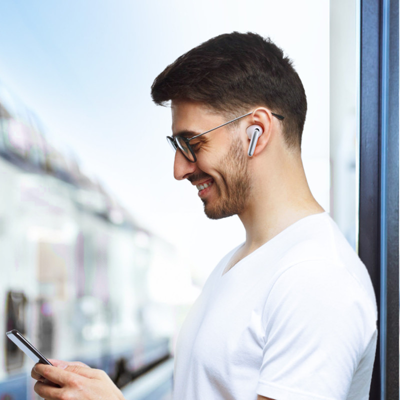 Funpods TWS In-Ear Bluetooth 5.4 ANC ausinės su IP54 apsauga – balta