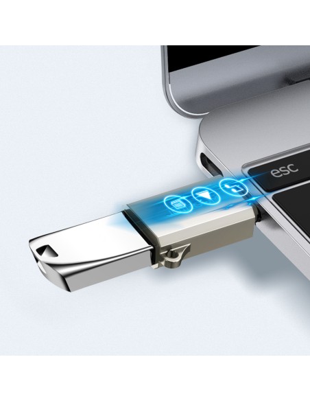 USB-C (vyriškas) – USB-A (moteriškas) adapteris su virvelės akute – sidabrinis
 
USB-C (vyriškas) – USB-A (moteriškas) adapteris su virvelės akute – sidabrinis
