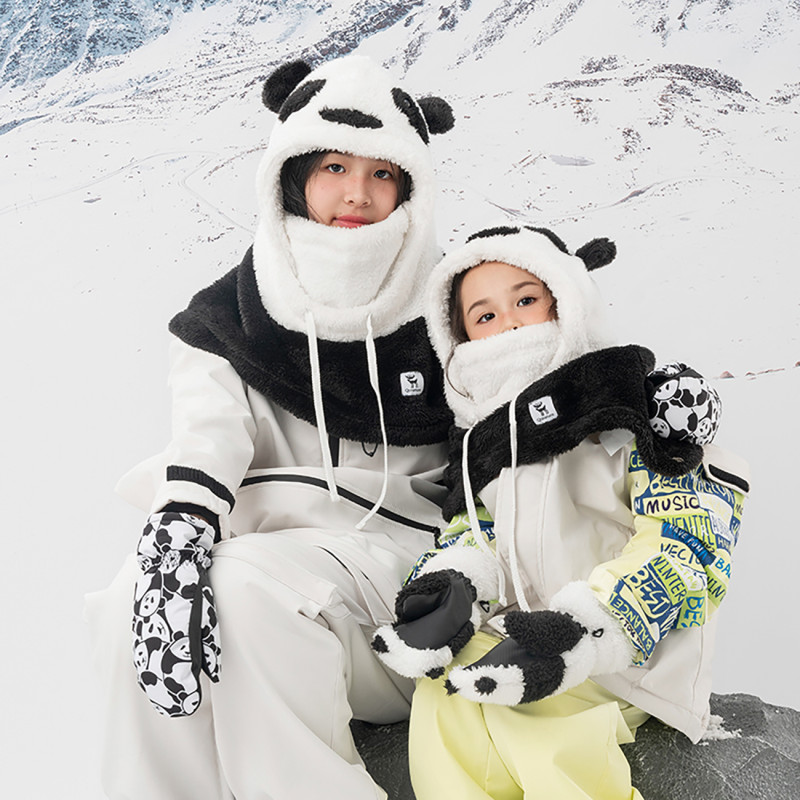Panda Heat Slidinėjimo pirštinės be pirštų S dydis - juodos/ baltos