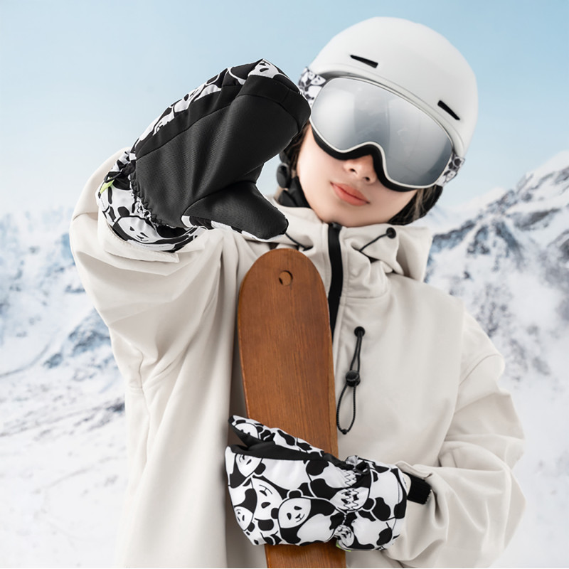 Panda Heat Slidinėjimo pirštinės be pirštų S dydis - juodos/ baltos