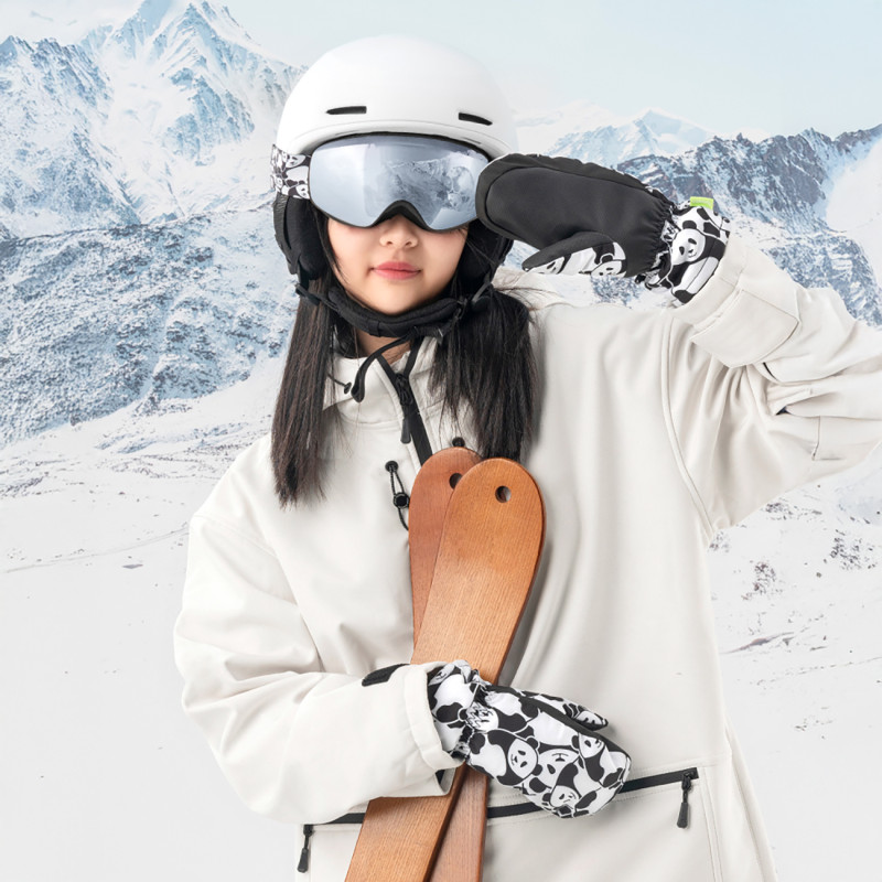 Panda Heat Slidinėjimo pirštinės be pirštų S dydis - juodos/ baltos