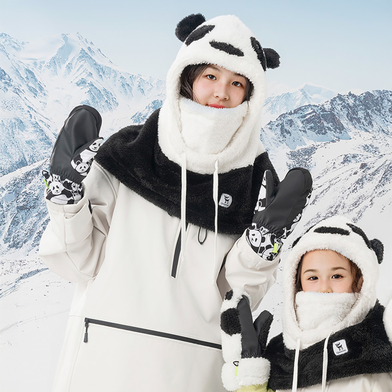 Panda Heat Slidinėjimo pirštinės be pirštų S dydis - juodos/ baltos