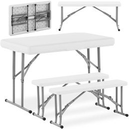 Sulankstomas stalas turistinis pokylių maitinimo stalas su suolais 113 x 68 x 73 cm