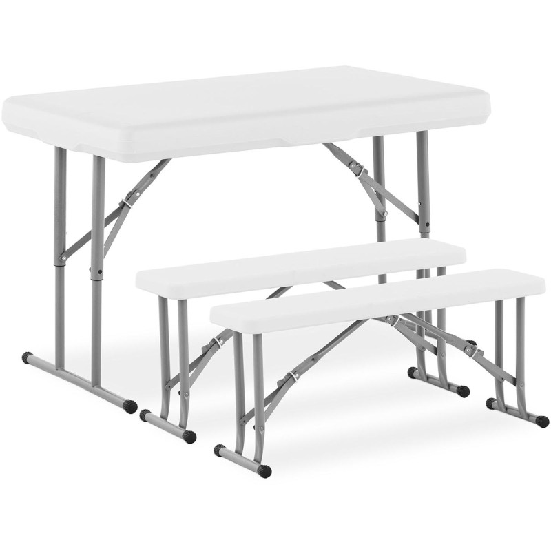 Sulankstomas stalas turistinis pokylių maitinimo stalas su suolais 113 x 68 x 73 cm