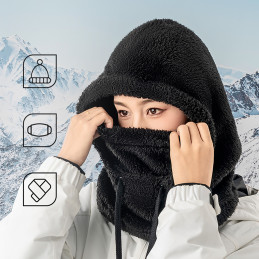 
Šilta kailinė balaklava žiemos slidinėjimui Arctic Velvet dydis L - juoda

