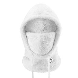 
Šilta kailinė balaklava žiemos slidinėjimui Arctic Velvet dydis L - balta
