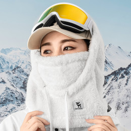 
Šilta kailinė balaklava žiemos slidinėjimui Arctic Velvet dydis L - balta

