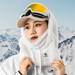 
Šilta kailinė balaklava žiemos slidinėjimui Arctic Velvet dydis L - balta
