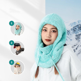 
Šilta kailinė balaklava žiemos slidinėjimui Arctic Velvet dydis L - mėtinė
