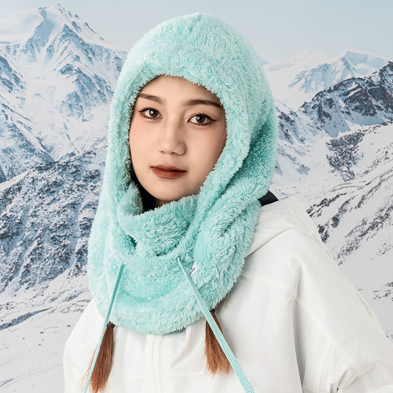 Šilta kailinė balaklava žiemos slidinėjimui Arctic Velvet dydis L - mėtinė