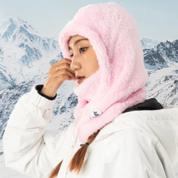 
Šiltas kailinis balaklava žiemos slidės Arctic Velvet dydis L - rožinė
