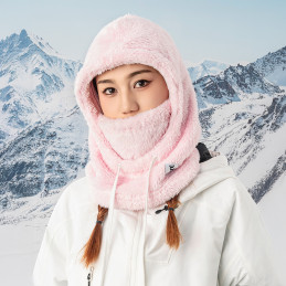 
Šiltas kailinis balaklava žiemos slidės Arctic Velvet dydis L - rožinė
