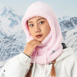 
Šiltas kailinis balaklava žiemos slidės Arctic Velvet dydis L - rožinė
