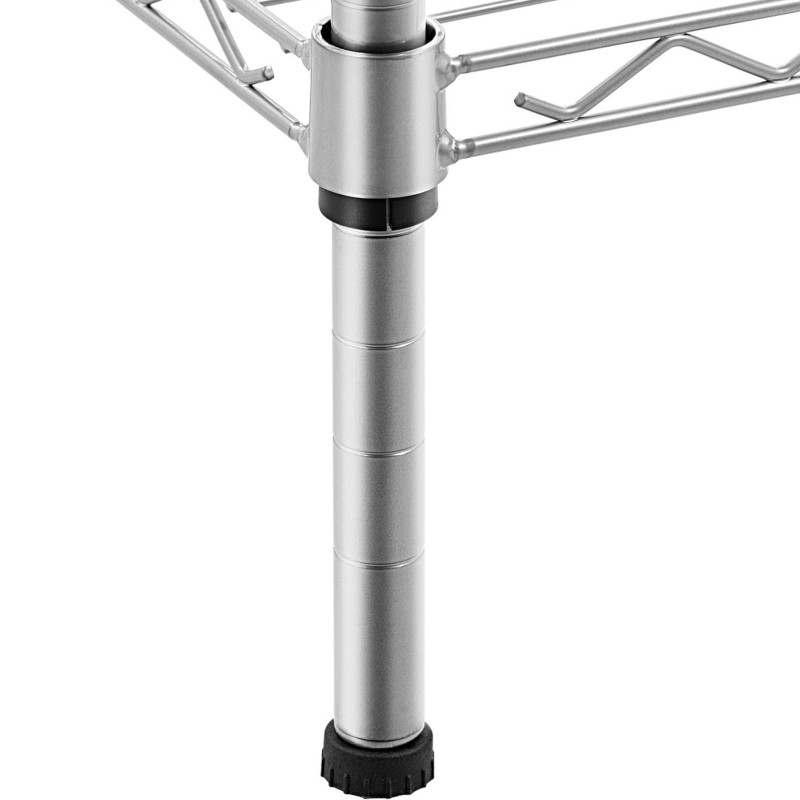 Metalinis stelažas sandėlio virtuvei 4 lentynų kabliukai 90 x 35 x 152 cm iki 121 kg