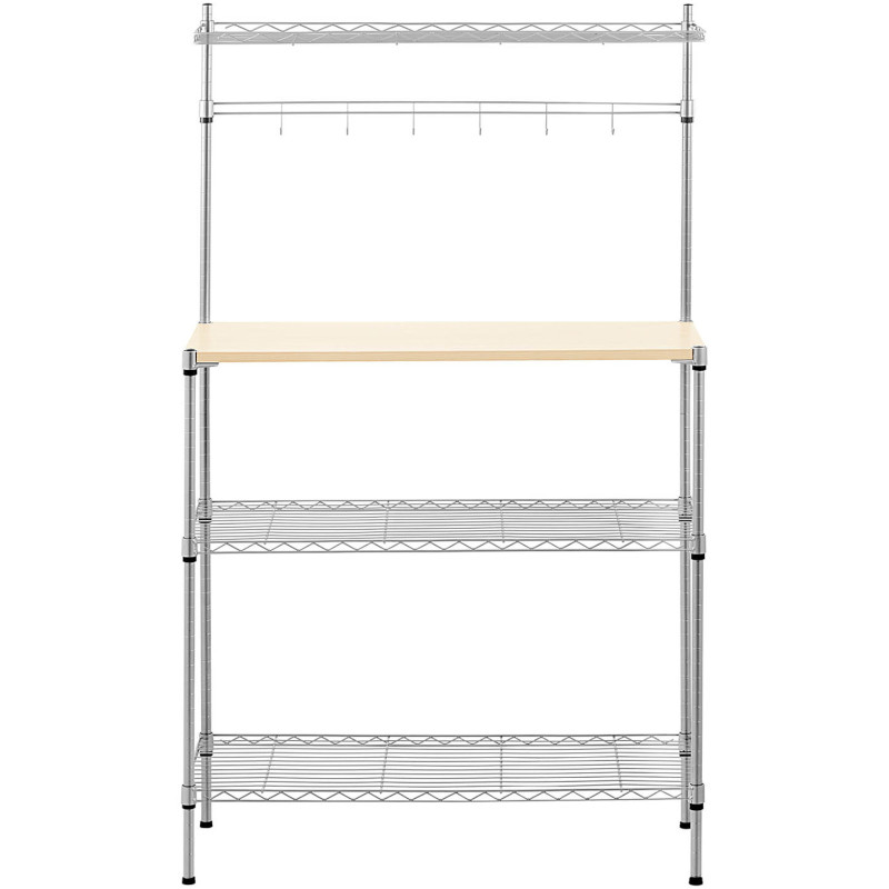 Metalinis stelažas sandėlio virtuvei 4 lentynų kabliukai 90 x 35 x 152 cm iki 121 kg