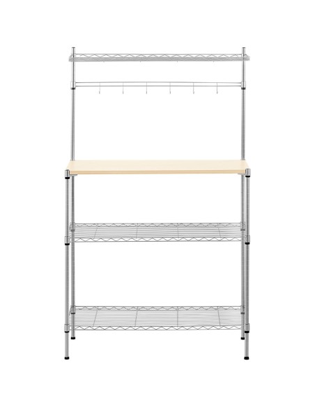 Metalinis stelažas sandėlio virtuvei 4 lentynų kabliukai 90 x 35 x 152 cm iki 121 kg Metalinis stelažas sandėlio virtuvei 4 lentynų kabliukai 90 x 35 x 152 cm iki 121 kg