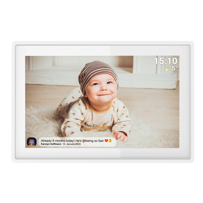 Skaitmeninis rėmelis 10,1 colio 16 GB „microSD WiFi Frameo PFF-1021W“ – baltas